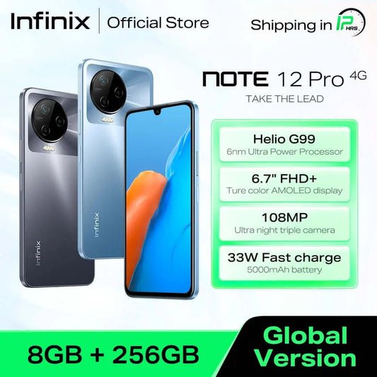 *World Premiere* infinix NOTE 12 PRO 4G NFC Smartphone Helio G99 Processor 6.7" AMOLED Display 108MP Triple Camera Mobile Phone - SmartStore.PT